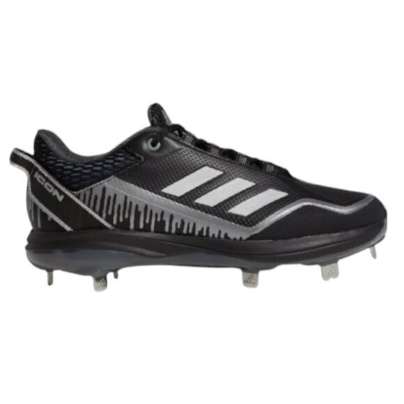 Adidas Icon 7 Dripped Out Metal Baseball Cleats Black Men's 10 New with Tags H00
